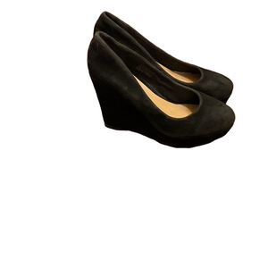 Elegant Black Suede Wedge Shoes